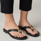 S-18 SANDALIA PLANA PIEL NEGRA