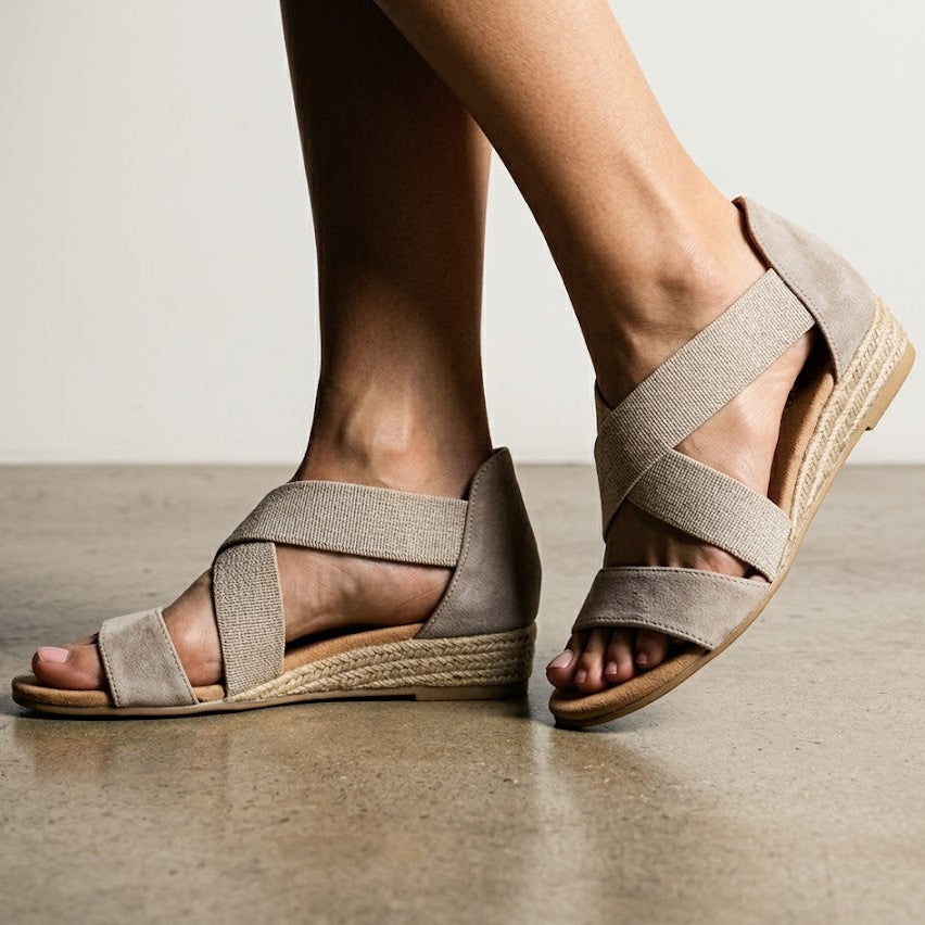 316 ALPARGATA ANTE TAUPE Y ELÁSTICOS