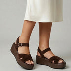 F-19 SANDALIA PLATAFORMA SERRAJE MARRÓN