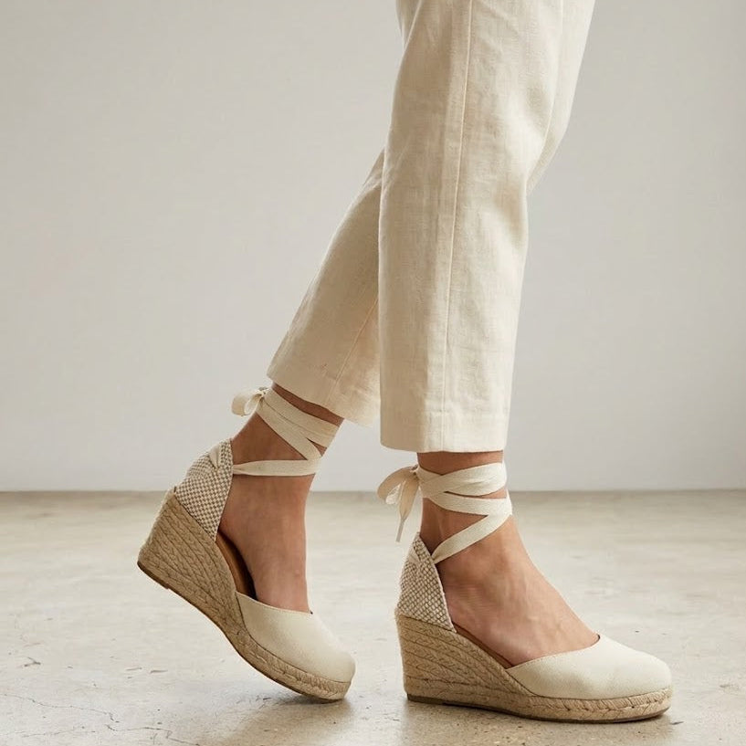 102 ALPARGATA CUÑA LONA BEIGE