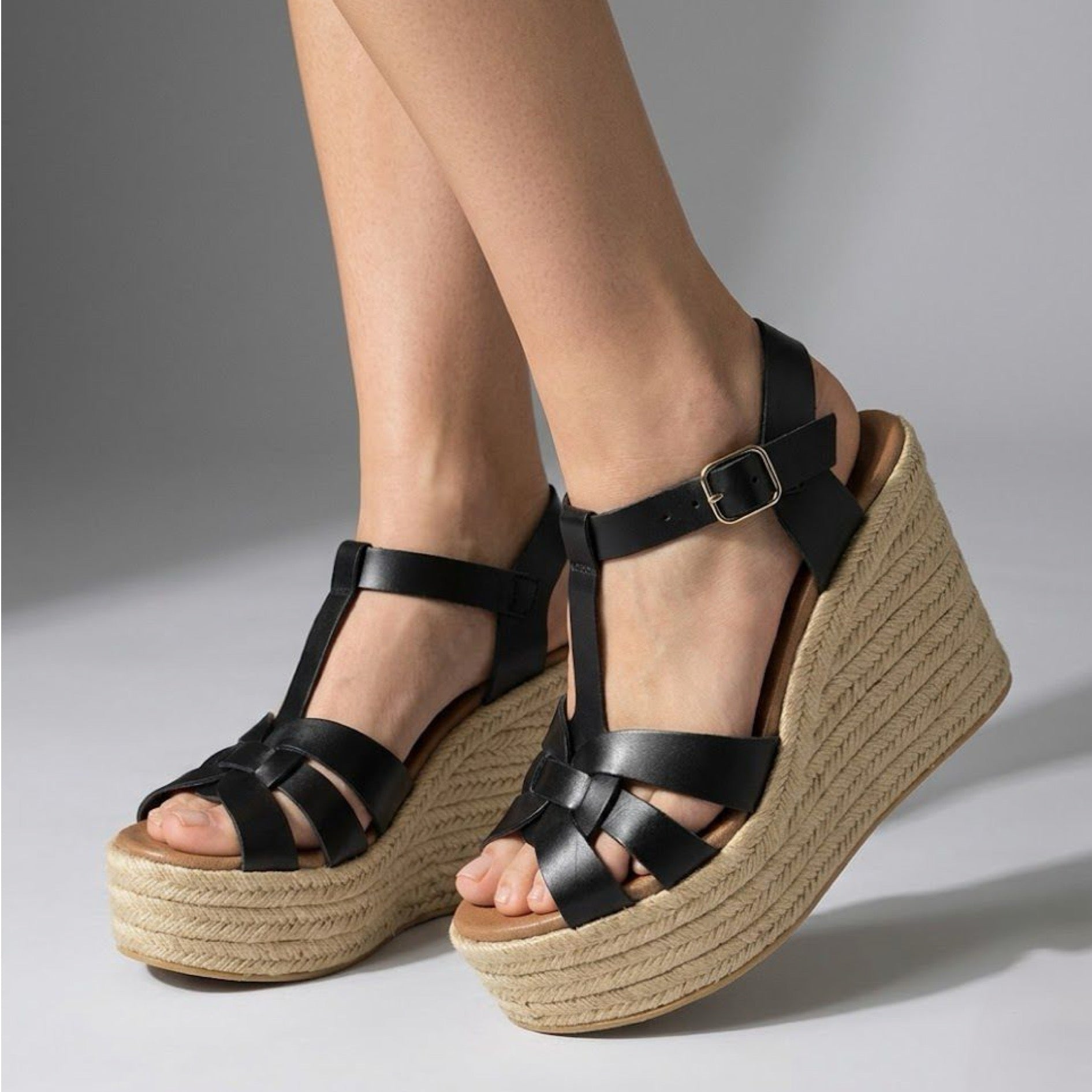 4463 ALPARGATA NUDO PIEL NEGRA