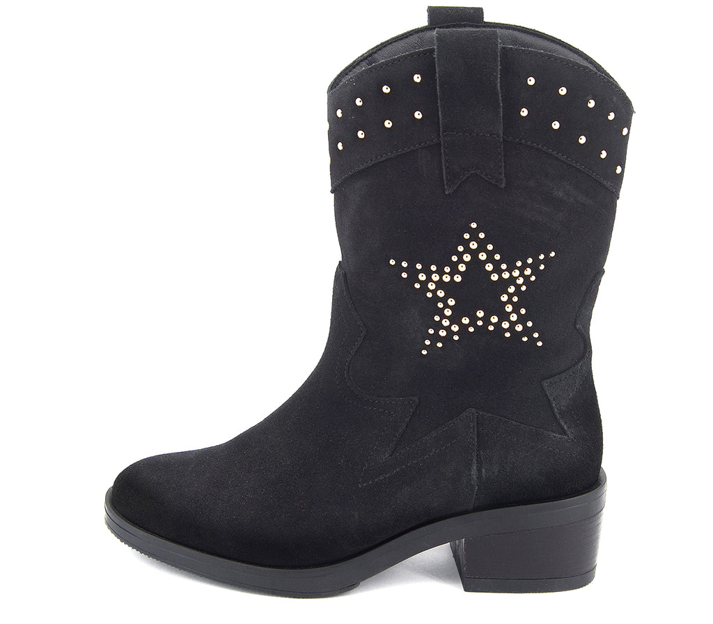 K-3 BOTA COWBOY ESTRELLA SERRAJE NEGRO