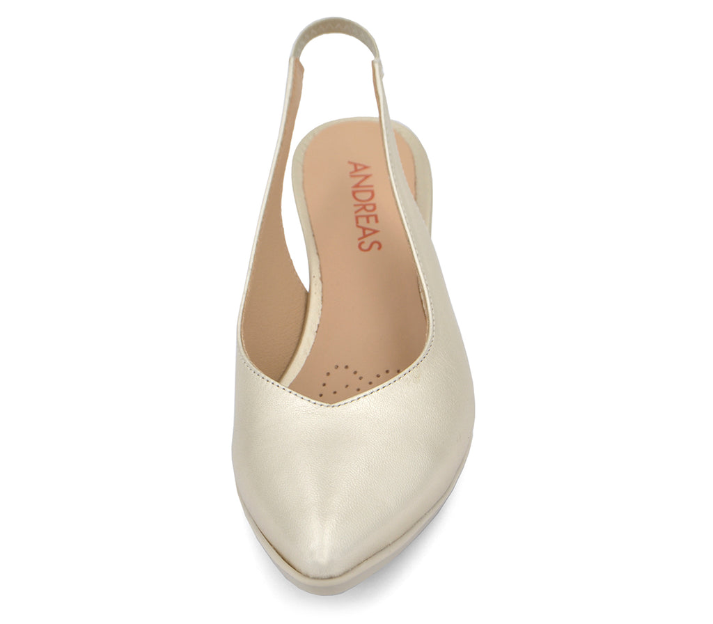 MACA2 SCARPA APERTA SUL TALLONE PELLE PLATINO