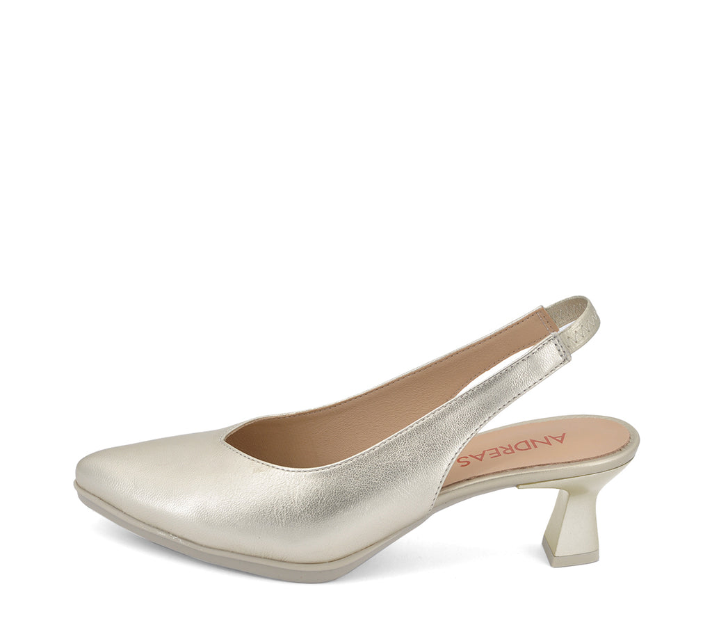 MACA2 SCARPA APERTA SUL TALLONE PELLE PLATINO