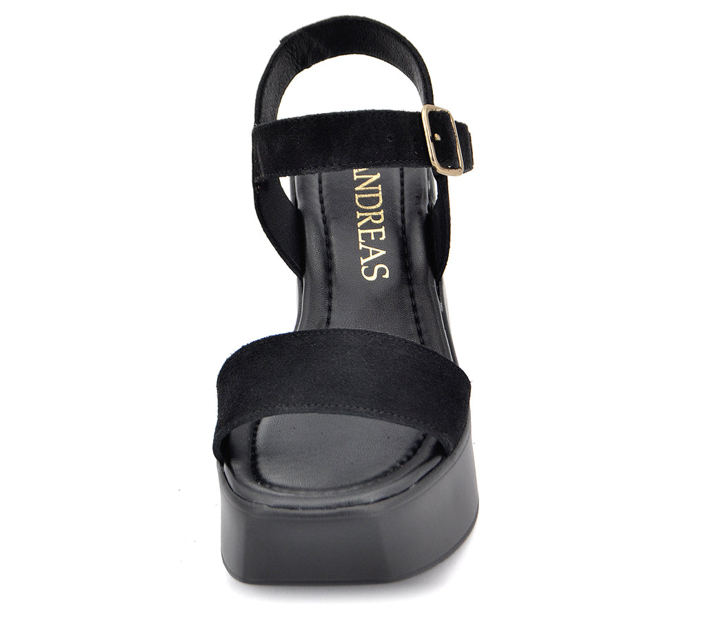 S-14 SANDALIA PLATAFORMA SERRAJE NEGRO