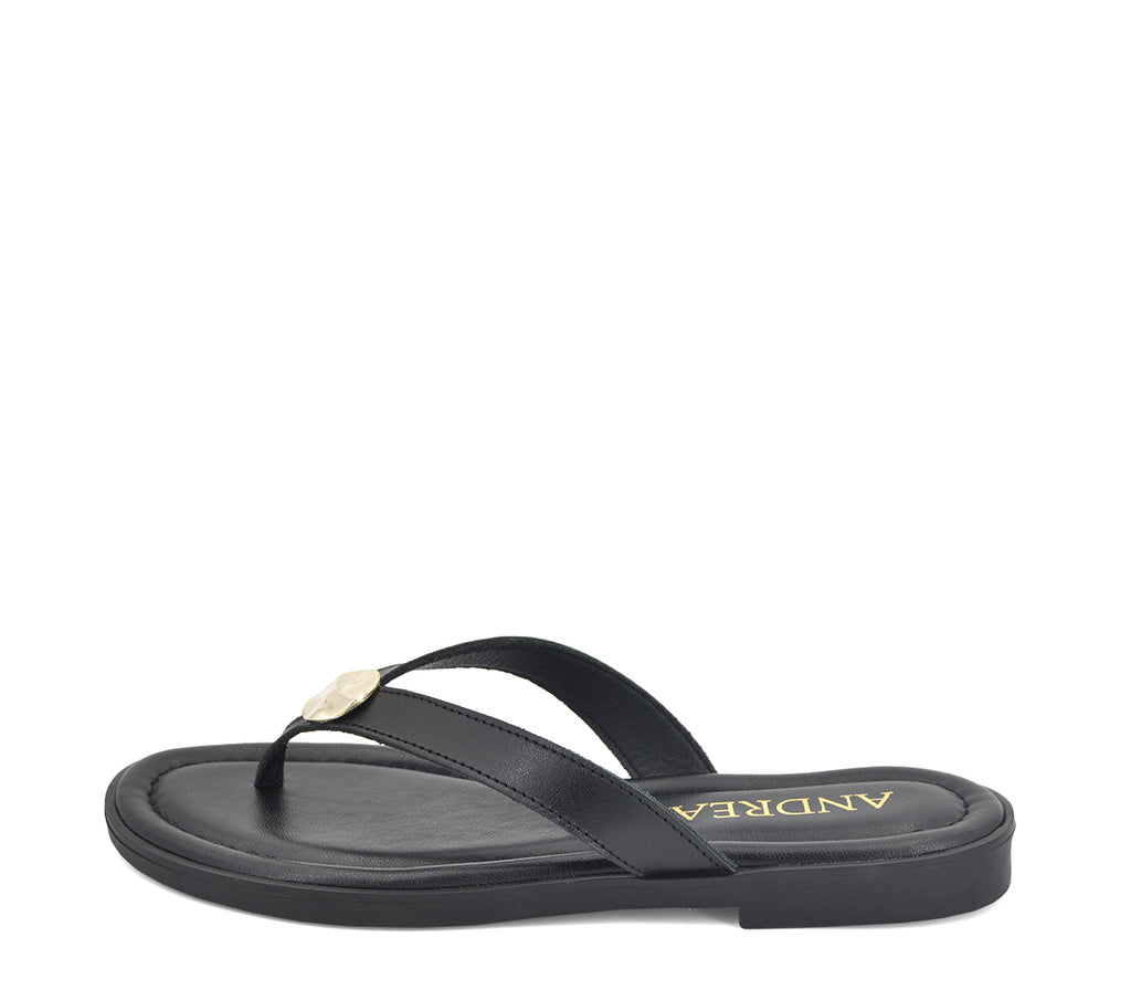 S-18 SANDALIA PLANA PIEL NEGRA