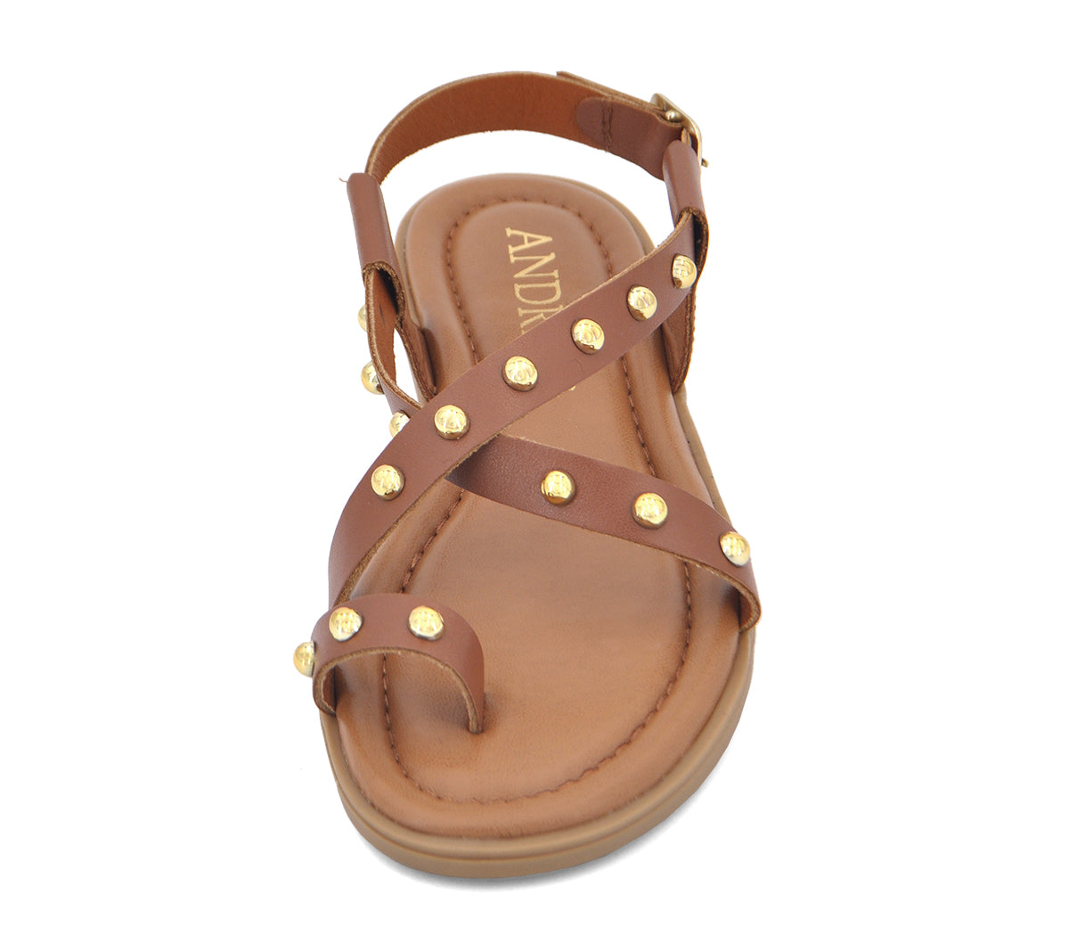 S-2 SANDALIA PIEL CUERO TACHAS REDONDAS