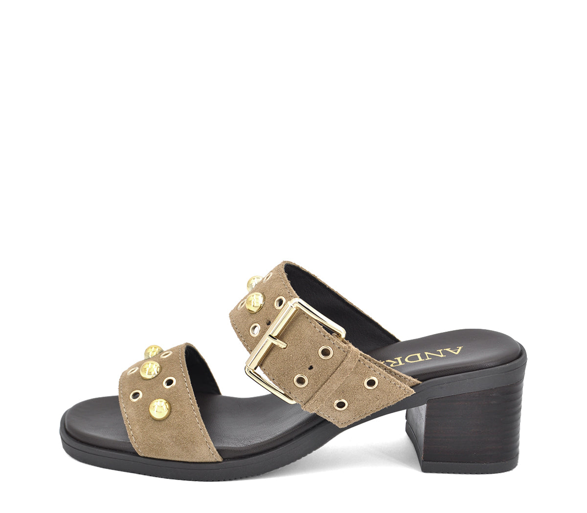 S-5 SANDALIA TACÓN SERRAJE ARENA TACHAS