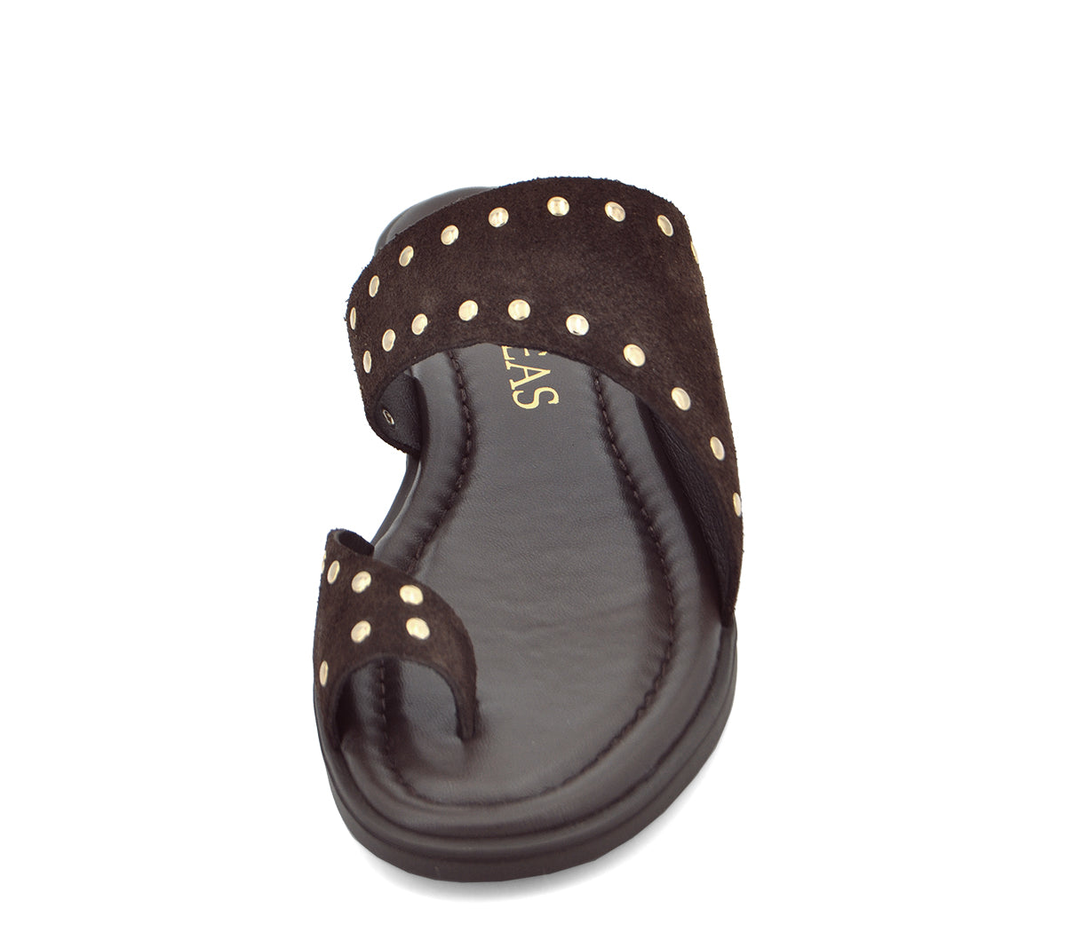 S-8 SANDALIA SERRAJE MARRÓN TACHAS