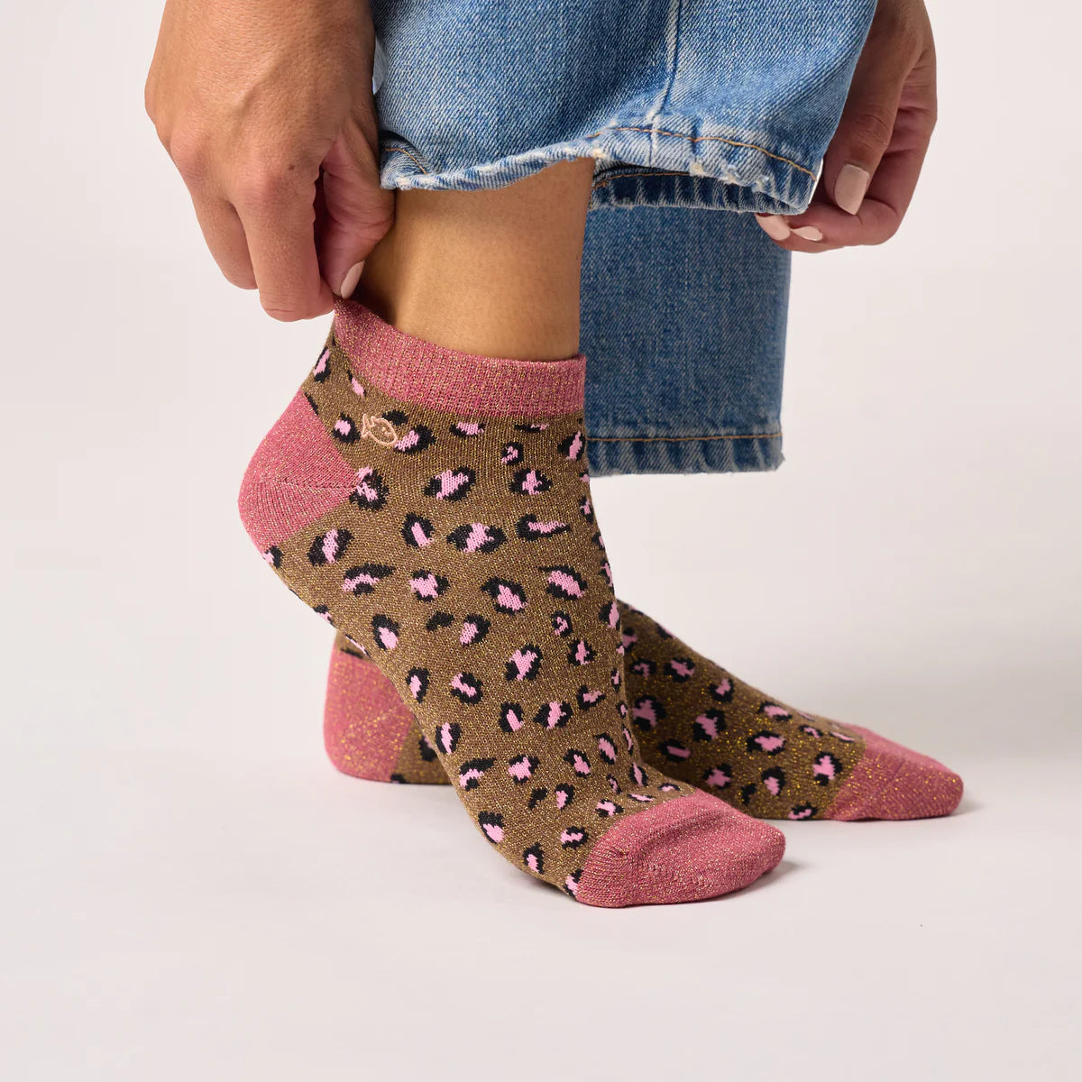 SFW12 CALCETINES LEOP/MARRON-ROSA