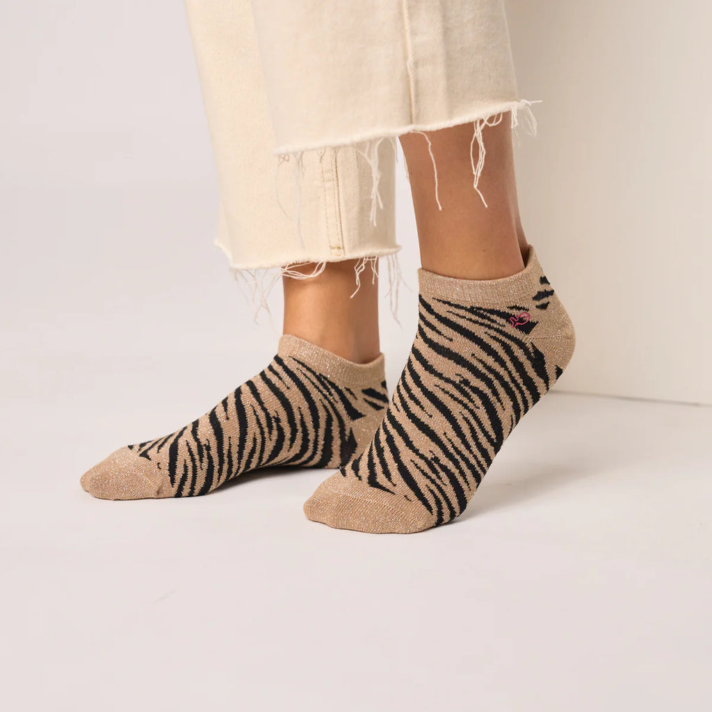 SFW16 CALCETINES ZEBRA/BEIGE-NEGRO