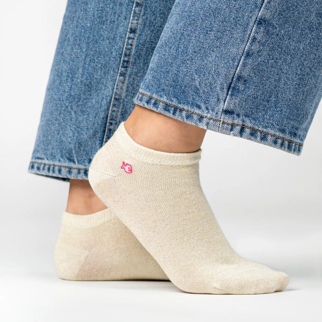 SP16 CALCETINES LUREX/BEIGE