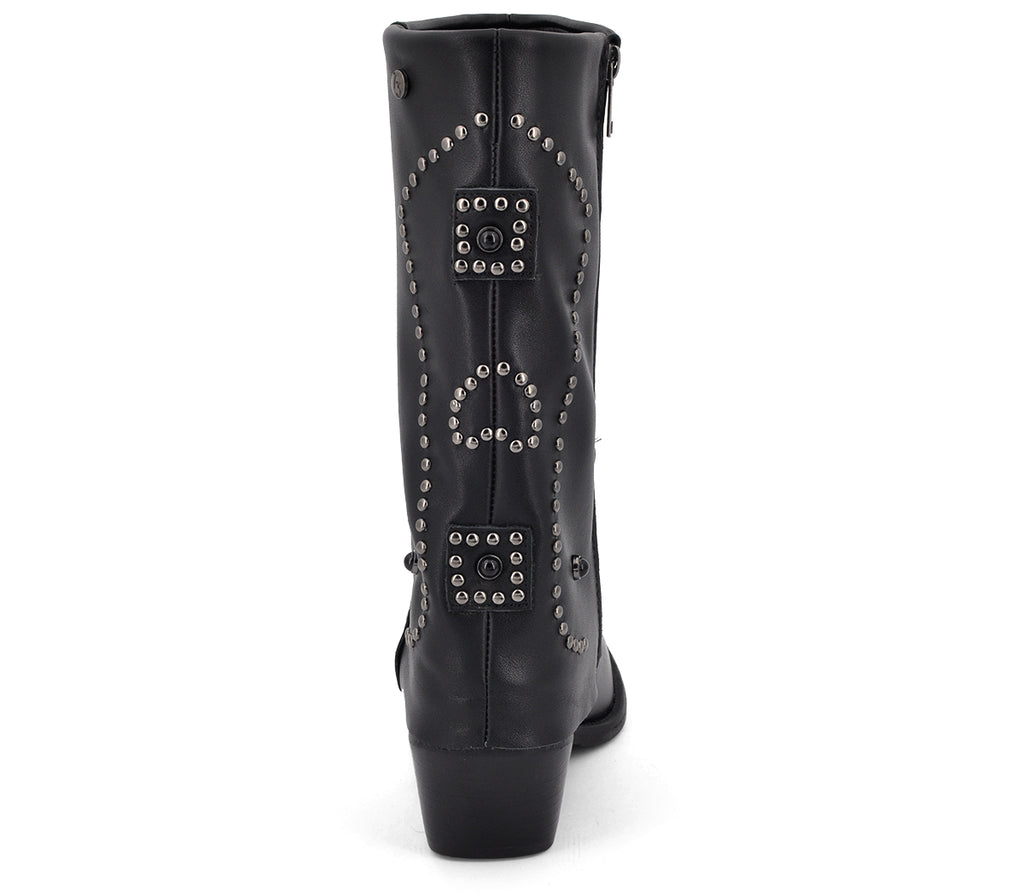 SS1974 BOTAS COWBOY PIEL NEGRA CON POLAINA
