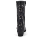 SS1974 BOTAS COWBOY PIEL NEGRA CON POLAINA