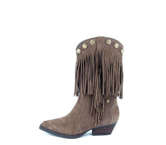SS827 TAUPE FRINGE BOOT