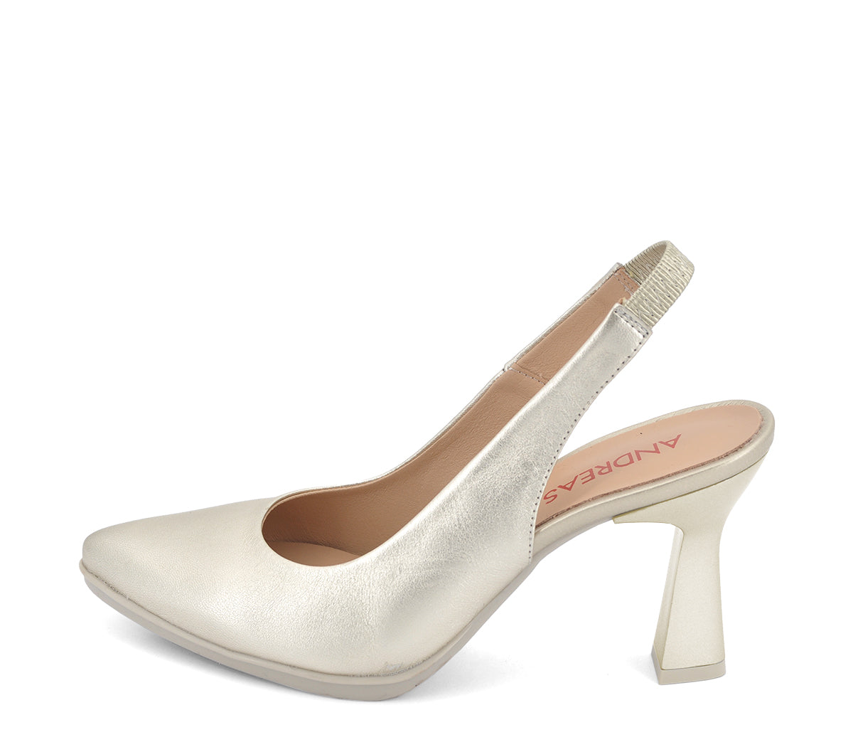 SAGA13 ZAPATO DESTALONADO PIEL PLATINO TACÓN