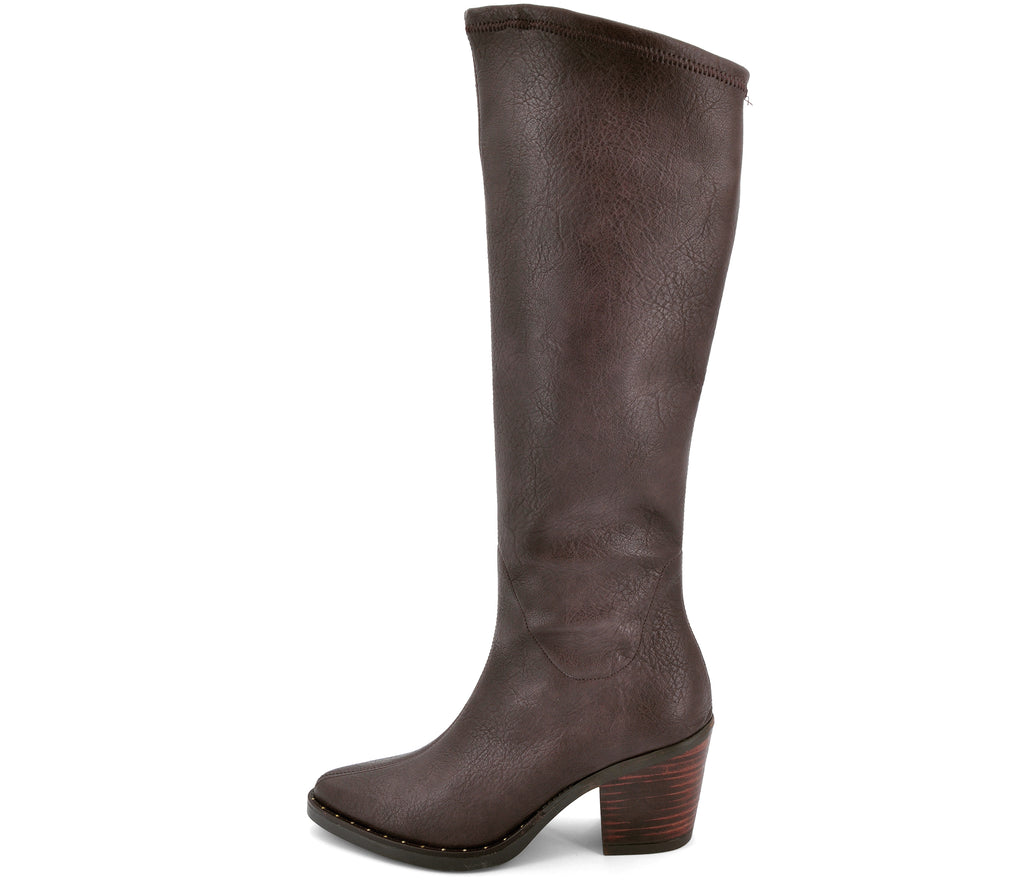 W-8 BOTA NAPA ELÁSTICA TACÓN MARRÓN